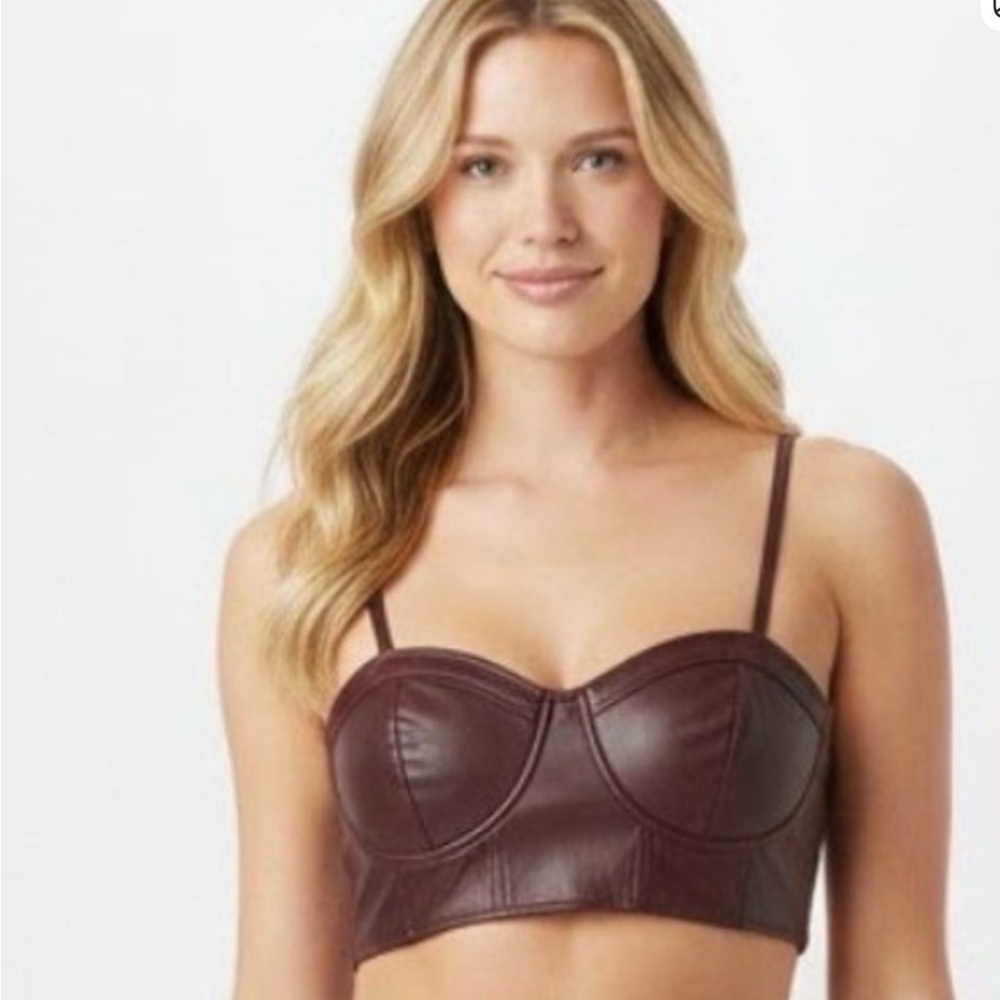 Future Collective Faux Leather Crop Top 4 X NWT